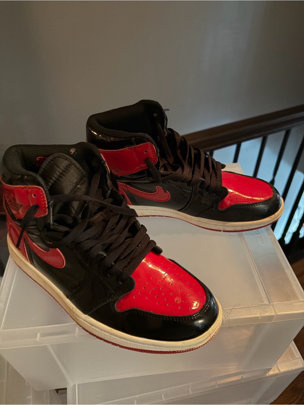 Nike High-Top Sneakers in Black and Red